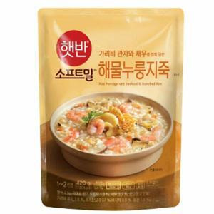 CJ 햇반소프트밀 해물누룽지죽 420g 간편식 영양식 식사대용 한끼식사 아이간식
