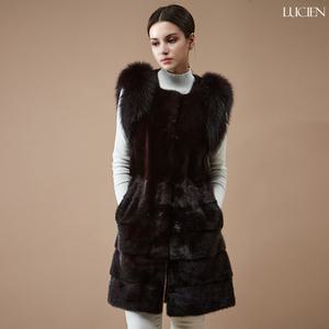 [루시앙]루시앙 폭스콤비 밍크 베스트 DWNFXHJJK32_와인