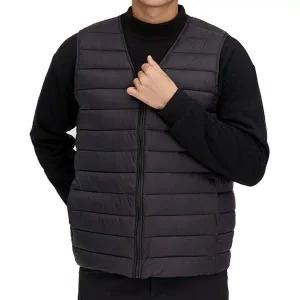[제이케이유통]2장세트 남자 여자 빅사이즈 경량 웰론 브이넥 패딩조끼 다운 베스트 조끼