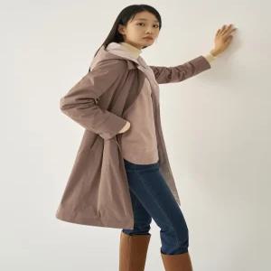 [지센] 후드탈착 체크배색 코트형 점퍼 LCJPNA22_BR