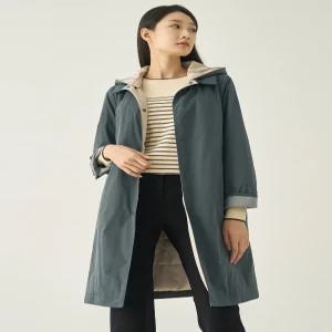 [지센] 후드탈착 체크배색 코트형 점퍼 LCJPNA22_TB