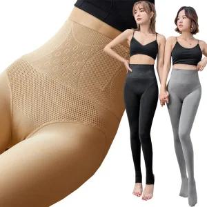 뱃살 보정 기모 레깅스/정전기방지 융털/하이웨이스트 힙업/슬림핏 여성 방한 바지/밍크 고리 타이즈/겨울 보온 쫄바지