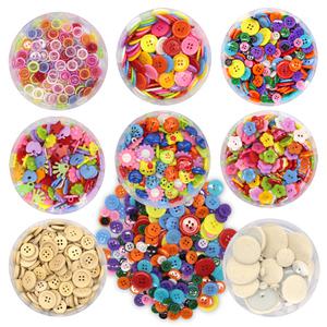 단추 모양단추 원형 나무 캔버스천 아크릴 칼라 -( 통포장)