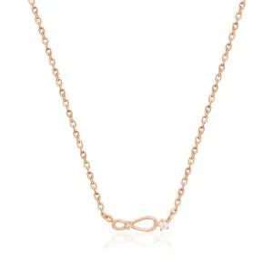 [비앤비골드] 18K 쁘띠 리본 포인트큐빅 체인 목걸이 MNN39073