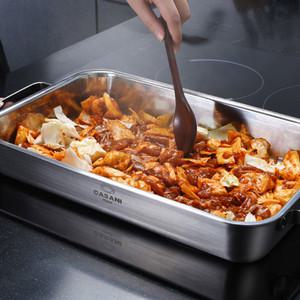 통3중 사각 와이드 전골냄비 45cm / 인덕션겸용 떡볶이판 닭갈비 오뎅탕