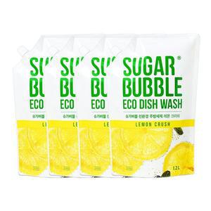 슈가버블 에코 주방세제 레몬크러쉬 1.2L x4