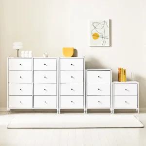 [포미즈] 2단 3단 4단 패브릭 와이드 다용도 협탁 서랍장 수납장 수납정리함