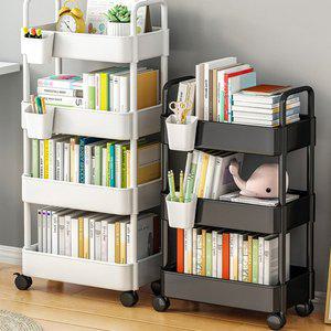 [핫한날]이동식 무빙 3단 트롤리 카트 주방 웨건 틈새 선반 수납함 소품 정리