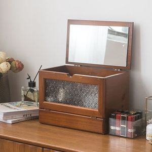 원목 화장품 정리함 보관함 수납함  진열대 서랍형 소형 선반