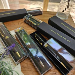 무료각인 블랙펜 (골드/실버) 답례품 선물용 필기감좋은 볼펜 필기구 단체선물 잘써지는 검정펜
