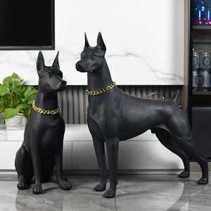 개 장식품 도베르만 조각상 대형 강아지장식품 카페