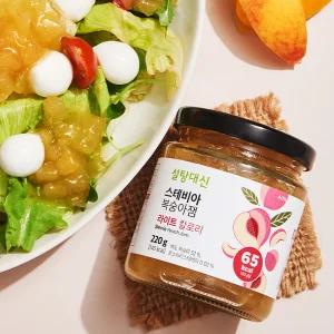 설탕대신 스테비아 복숭아잼 220g, 백도 복숭아 52%