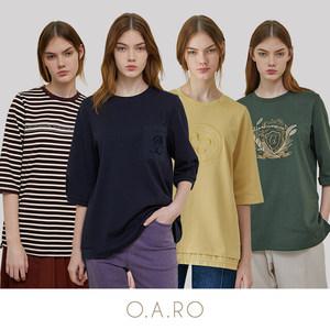 (핫썸머 초특가) 오아로 자수 아트 티블라우스 4종