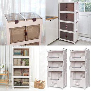 [청소앤]홈쇼핑 이동식 360 폴딩수납장 4단모음 특대형 대형 쇼케이스 트롤리