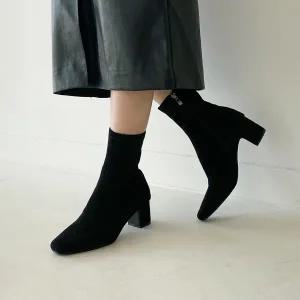 [롯데백화점]소보 리프넬 기모안감 삭스 스판 앵클부츠 5cm