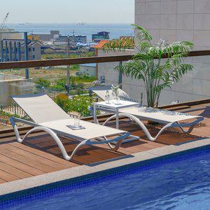 [체어팩토리]체스 썬베드 야외용 선베드 비치베드 수영장 비치 테라스 호텔 알미늄