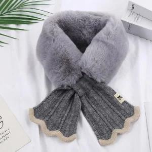 퍼 니트 머플러 그레이/밍크/목도리/겨울/머풀러/털목도리/모피/토끼/캐시미어/폭스퍼/페이크퍼/여성