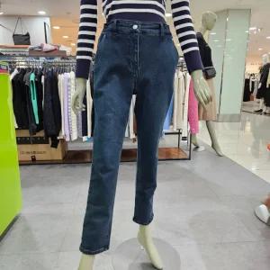 시슬리/애플아울렛/밴딩 슬림 배기핏 기모 데님 팬츠 SADP35361