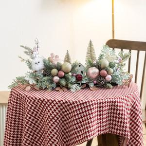 크리스마스 장식 센터피스 파스텔 하우스 인테리어 분위기 테이블 탁상용 데코 소품 행사 촬영 꾸미기