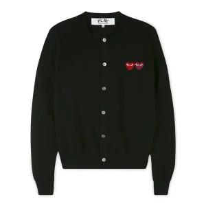 [꼼데가르송] 공용 더블 하트 와펜 블랙 가디건 AX N057 051 1