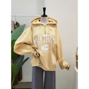 [대구백화점] [4CUS]반집업 C레터링 후드 티셔츠(24FW3K7TS03797)