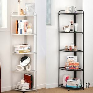 삼각 코너장 5단 철제 거실 코너 수납장 접이식 모서리 선반 진열장