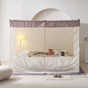 클래식 사각 난방텐트 단품 더블 캐노피 침대 실내 보온 텐트 방한 방풍 바