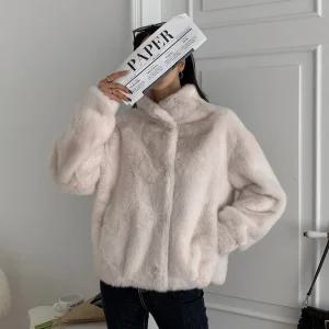 페이크퍼 보들 털 숏 퍼자켓 (블랙/아이보리)