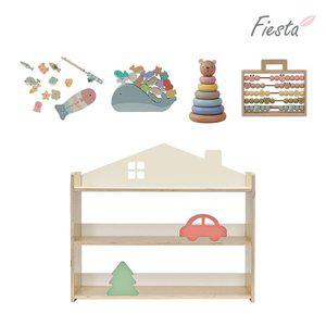 [피에스타] 우드 하우스 교구장 낮은 3단 교구 4종 세트