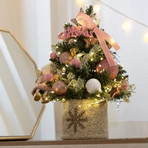 크리스마스 미니트리 워머 완제품 풀세트 사랑스런 핑크 몬타나 30cm 나무