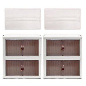 특대형 청소앤 2단+2단 (뚜껑2개) 가로65cm 폴딩수납장 리빙박스