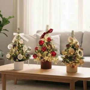 [할인바이할인]모니즈 크리스마스 미니트리 풀세트 45cm (트리+장식+LED전구)