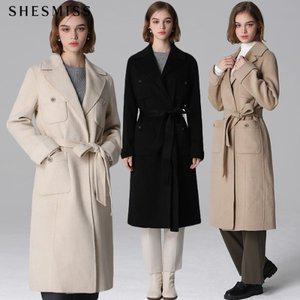 [쉬즈미스] 울 포켓 벨티드 롱 코트