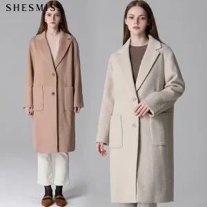 [쉬즈미스(SHESMISS)] 울 블렌드 투버튼 롱 코트 (택가격:478000원)