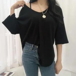 /다잇템 여자 유넥 피치기모 롱티 겨울 칠부티셔츠