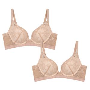 [Wonderbra] 플로럴 부스트 브라 1+1 로지베이지 WBWBR4M46_2