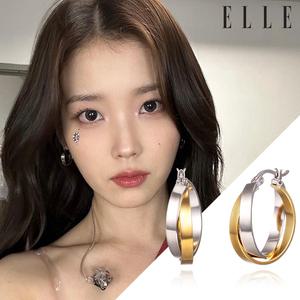 [엘르주얼리] Urban 크로스 콤비 원터치 귀걸이 ELSPEE481