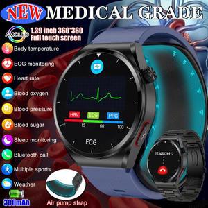 의료용 스마트 워치 공기 펌프 혈압계, 심박수 온도계, 에어백 손목 밴드, 통화 알림, 건강 시계, 2024 신