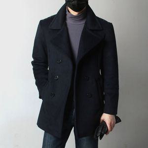 숏코트 남색 반코트 더블 슬림핏 아우터 루즈핏 자켓 겨울코트 울코트 더블카라 남자