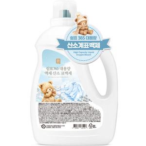 쉼표365 대용량 액체 산소 표백제 3L x 1개 중성 흰옷 빨래 얼룩제거제 찌든때 세탁