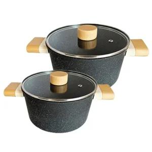 모던맘 블랙스톤 우드 IH인덕션 세라믹 냄비2종20+24