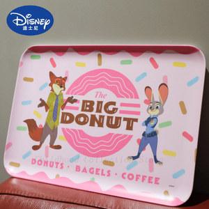 귀여운 디즈니 주토피아 주디 홉스 닉 와일드 액션 피규어 장난감, 애니메이션 도넛 케이크 접시, 식사 접시, 디저트 디스크 보관 트레이