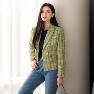 [시크라인] (~XXL까지) 세네르 더블버튼 트위드 자켓 봄 가을 오피스룩 하객룩 데이트룩 모임룩 미시룩 빅사이즈