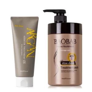 [메디플라워] 에트투스 아르간 케라틴 트리트먼트 EX 200ml+바오밥 트리트먼트 헤어팩 1000ml 2종세트