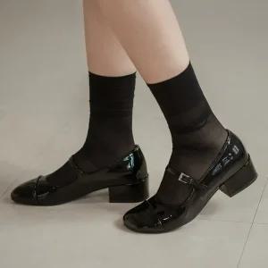 SOVO 세레나 메리제인 미들힐 펌프스 4cm