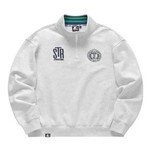 [스타터 블랙라벨]블록코어 하프집업 스웨트 맨투맨 (멜란지 화이트) SA233IMM09_MWH