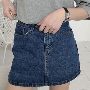 워싱 데님 미니스커트 짧은 청치마 캐주얼 2컬러