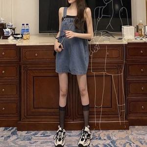 여자 데님 멜빵 스커트 숏 치마 멜빵바지 멜빵치 GWM