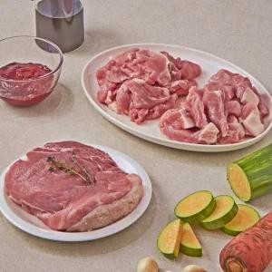 [삼형제고기] 1등급 한돈 돼지 뒷다리살 1kg (보쌈용/찌개용/제육볶음용)