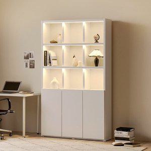 [아씨방가구]제니아 LED 조명 36T 선반 1200 5단 도어형 책장